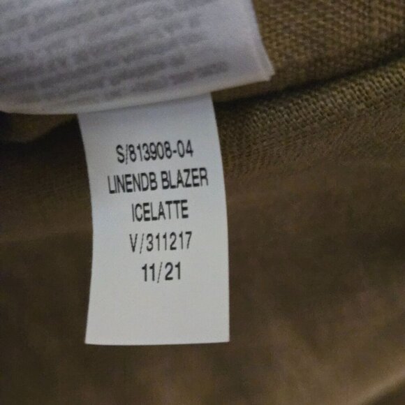 Banana Republic 100% Linen Iced Latte Double-Breasted Blazer Size 4 - Picture 7 of 7